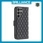 Brilliance LUX Samsung S24 Ultra Flip Book PU real Leather Wallet Holder & Kickstand with Card Pockets Case Black