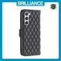 Brilliance LUX Samsung S24 Flip Book PU real Leather Wallet Holder & Kickstand with Card Pockets Case Black