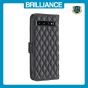 Brilliance LUX Samsung A03S/A02S Flip Book PU real Leather Wallet Holder & Kickstand with Card Pockets Case Black