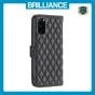 Brilliance LUX Samsung S20 Plus Flip Book PU real Leather Wallet Holder & Kickstand with Card Pockets Case Black