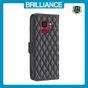Brilliance LUX Samsung S9 Flip Book PU real Leather Wallet Holder & Kickstand with Card Pockets Case Black