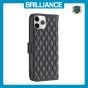 Brilliance LUX iPhone 11 Pro Max Flip Book PU real Leather Wallet Holder & Kickstand with Card Pockets Case Black