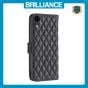 Brilliance LUX iPhone XR Flip Book PU real Leather Wallet Holder & Kickstand with Card Pockets Case Black