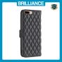 Brilliance LUX iPhone 6P/7P/8P Flip Book PU real Leather Wallet Holder & Kickstand with Card Pockets Case Black