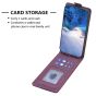 Brilliance LUX iPhone 15 Pro Max Flip PU Photo Frame Leather Up And Down Wallet with Card Pockets Case Purple