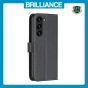 Brilliance LUX Samsung S24 Plus Flip Book PU Genuine Leather Detachable Strong Magnetic Wallet with Card Pockets Case Black