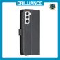 Brilliance LUX Samsung S21 Plus Flip Book PU Genuine Leather Detachable Strong Magnetic Wallet with Card Pockets Case Black