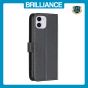 Brilliance LUX iPhone 11 Flip Book PU Genuine Leather Detachable Strong Magnetic Wallet with Card Pockets Case Black
