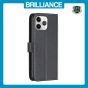 Brilliance LUX iPhone 11 Pro Flip Book PU Genuine Leather Detachable Strong Magnetic Wallet with Card Pockets Case Black