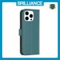 Brilliance LUX iPhone 15 Pro Max Flip Book PU Genuine Leather Detachable Strong Magnetic Wallet with Card Pockets Case Green