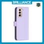 Brilliance LUX Samsung S21 Flip Book PU Genuine Leather Detachable Strong Magnetic Wallet with Card Pockets Case lavender