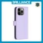 Brilliance LUX iPhone 12/12 Pro Flip Book PU Genuine Leather Detachable Strong Magnetic Wallet with Card Pockets Case lavender
