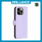 Brilliance LUX iPhone 12 Pro Max Flip Book PU Genuine Leather Detachable Strong Magnetic Wallet with Card Pockets Case lavender