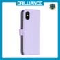 Brilliance LUX iPhone X/XS Flip Book PU Genuine Leather Detachable Strong Magnetic Wallet with Card Pockets Case lavender