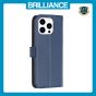Brilliance LUX iPhone 14 Pro Max Flip Book PU Genuine Leather Detachable Strong Magnetic Wallet with Card Pockets Case Blue