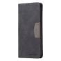 Brilliance LUX Samsung S23 Flip PU Leather Stitching Colors Dark Magnetic Wallet with Card Pockets Case Black