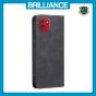 Brilliance LUX Samsung A13 5G Flip PU Leather Stitching Colors Dark Magnetic Wallet with Card Pockets Case Black