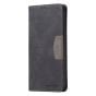 Brilliance LUX iPhone 13 Flip PU Leather Stitching Colors Dark Magnetic Wallet with Card Pockets Case Black