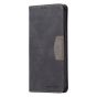 Brilliance LUX iPhone 12 Mini Flip PU Leather Stitching Colors Dark Magnetic Wallet with Card Pockets Case Black