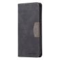 Brilliance LUX iPhone 12 Pro Max Flip PU Leather Stitching Colors Dark Magnetic Wallet with Card Pockets Case Black