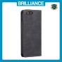 Brilliance LUX iPhone 6P/7P/8P Flip PU Leather Stitching Colors Dark Magnetic Wallet with Card Pockets Case Black