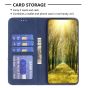 Brilliance LUX Samsung S21 FE/S21 LITE Flip PU Leather Stitching Colors Dark Magnetic Wallet with Card Pockets Case Blue