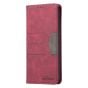 Brilliance LUX Samsung S23 Ulltra Flip PU Leather Stitching Colors Dark Magnetic Wallet with Card Pockets Case Red