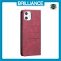 Brilliance LUX iPhone 11 Flip PU Leather Stitching Colors Dark Magnetic Wallet with Card Pockets Case Red