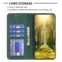 Brilliance LUX iPhone 13 Pro Max Flip PU Leather Stitching Colors Dark Magnetic Wallet with Card Pockets Case Green
