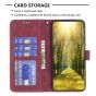 Brilliance LUX iPhone 16 Plus Flip PU Leather Retro Business linear Wallet with Card Pockets Case Red