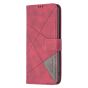 Brilliance LUX iPhone 16 Plus Flip PU Leather Retro Business linear Wallet with Card Pockets Case Red