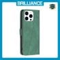 Brilliance LUX iPhone 16 Pro Max Flip PU Leather Retro Business linear Wallet with Card Pockets Case Green