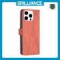 Brilliance LUX iPhone 16 Pro Flip PU Leather Retro Business linear Wallet with Card Pockets Case Brown
