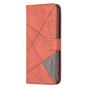 Brilliance LUX iPhone 15 Flip PU Leather Retro Business linear Wallet with Card Pockets Case Brown