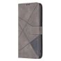 Brilliance LUX iPhone 16 Plus Flip PU Leather Retro Business linear Wallet with Card Pockets Case Grey