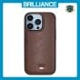 Brilliance LUX iPhone 13 Pro TPU PC Leather Scratch Proof Hybrid Case Brown