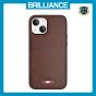 Brilliance LUX iPhone 15 TPU PC Leather Scratch Proof Hybrid Case Brown