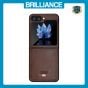 Brilliance LUX Samsung Flip5 TPU PC Leather Scratch Proof Hybrid with folding Case Brown