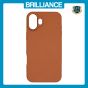 Brilliance LUX iPhone 16 Luxury Vegan Soft Premium PU Leather Magnetic Cover with Metal Camera Case Khaki