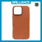 Brilliance LUX iPhone 16 Pro Max Luxury Vegan Soft Premium PU Leather with Metal Camera Case Khaki