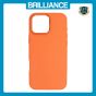 Brilliance LUX iPhone 16 Pro Max Luxury Vegan Soft Premium PU Leather Magnetic Cover with Metal Camera Case Orange