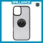 Brilliance LUX iPhone 16 Hybrid Shell Anti-shock Ring Kickstand TPU Matte Case Black+Black