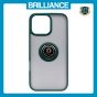 Brilliance LUX iPhone 16 Pro Max Hybrid Shell Anti-shock Ring Kickstand TPU Matte Case Dark Green