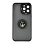 Brilliance LUX For iPhone 14 Pro Max 3D Electroplating with camera protector and Ringstand Case Black