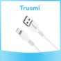 TRUSMI 2.4A USB To iPhone Charging Cable White 2M