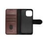 TRUSMI iPhone 16 Pro Max Cowhide Leather Wallet Case with Card Slot Dark Brown