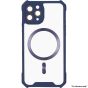 Brilliance LUX for Iphone 7P/8P Cow horn shell with CD lens film (electroplated button+dual color glass film) Case Blue