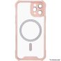 Brilliance LUX for Iphone 15 Pro Max Cow horn shell with CD lens film (electroplated button+dual color glass film) Case Pink