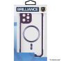 Brilliance LUX for Iphone 7P/8P Cow horn shell with CD lens film (electroplated button+dual color glass film) Case Purple