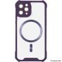 Brilliance LUX for Iphone 7P/8P Cow horn shell with CD lens film (electroplated button+dual color glass film) Case Purple